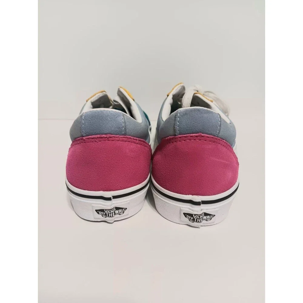 Vans Pink Yellow Blue Old School Women's Sneakers Sz 9.5